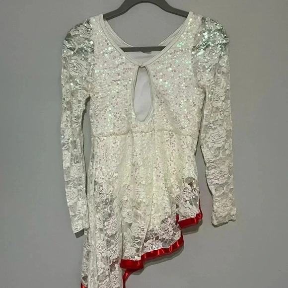 Weissman iridescent long sleeve asymmetrical dance costume XXLC in GUC - Picture 4 of 11